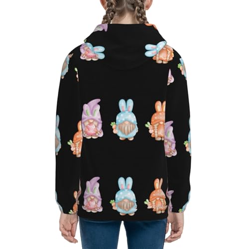 Happy Easter Gnomes Kids Pullover Hoodies Boys Sweatshirts Girls Athletic Clothes with Pocket4