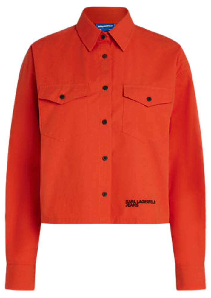 KARL LAGERFELD JEANS Women Logo Shirt Poinciana L