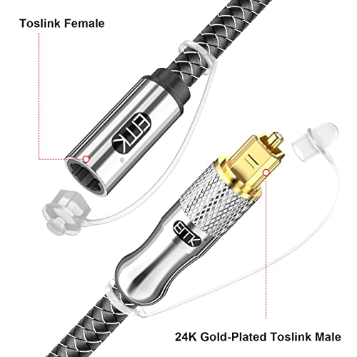 Emk EMKOZGQYCXYS01M Optical Cable Extension, 24K Gold-Plated Optical Audio Cable Toslink Female To Male Audio Extended Cable Compatible thumb #1