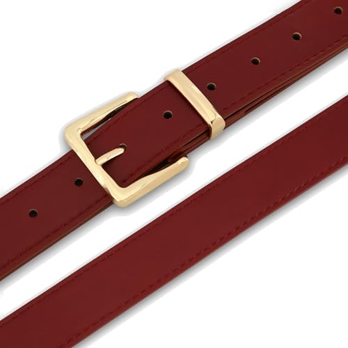 Women's Casual Belts with Gold/Silver Buckle for Jeans Pants Dresses Ladies Stitched Waist Belt4