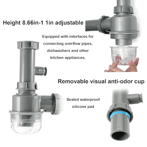 Kit de desagüe para fregadero de cocina 1.5 pulgadas miniatura 5