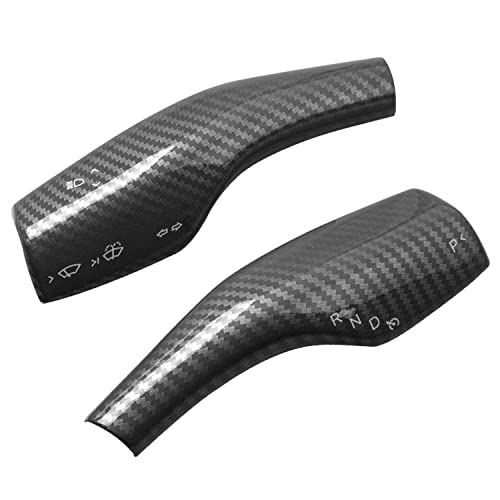 Arcoche Housse de levier de vitesse pour modèle 3 Y - Coque de levier de direction en ABS - Accessoires de décoration intérieure version 2016-2022 (fibre de carbone noire) Cover