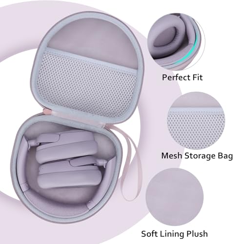 Image of Headphone Headset Case for JLab JBuds Lux ANC /JLab Go Lux ANC /TOZO T3 /Beats /JBL /BERIBES /Picun /KVIDIO Noise Cancelling Over-Ear Foldable Headphone, Mauve