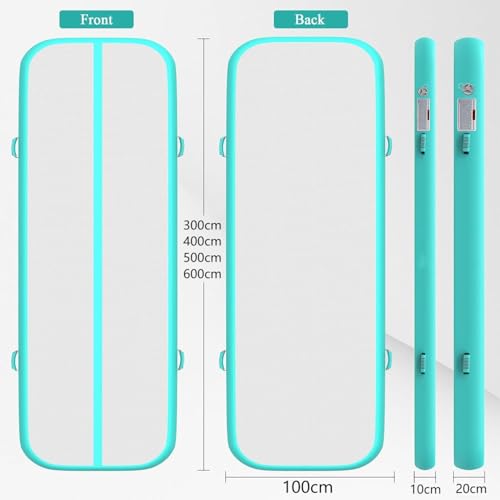 LUBAKED Airtrack Matte, Gymnastikmatte 4m (Farbe: Türkis) - 8