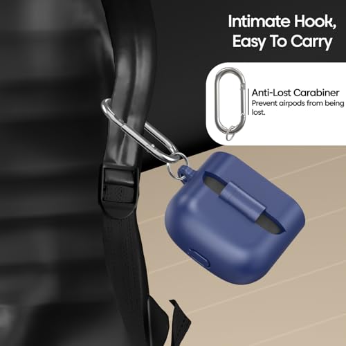 Image of Sounce Silicone Case Cover for Boat Airdopes 91 Prime, Soft Protective Shockproof Shell with Anti-Loss Keychain Clip, Dustproof and Scratch-Resistant Design, Secure Fit with Protection, (Blue)