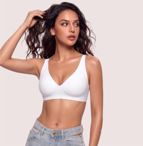 Image of Women's Pure Cotton Blend Lightly Padded Bra (Pack of 3) | Full Coverage Wirefree T-Shirt Bra | Soft Breathable Everyday Bra | Adjustable Straps | Comfortable Multicolor Bra