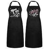 Auidy 6TXD 2pcs Black Rhinestone Hair Stylist Apron, Classic Design with Three Pockets, Adjustable, Waterproof, Unisex-Adults