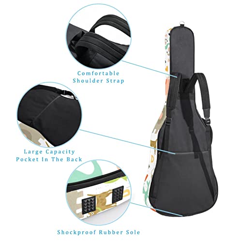 Housse imperméable pour guitare acoustique avec double bandoulière et poche Motif visage de chat coloré, Multicolore 02… - Les Beatles, Paul McCartney, John Lennon, RIngo Starr, George Harrison Housse imperméable pour guitare acoustique avec double bandoulière et poche Motif visage de chat coloré, Multicolore 02… – Image 4