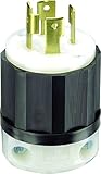 Leviton Locking Plug Nylon Indust. 30 Amp 3 Pole, 4 W Nema L 14-30 Pole CSA B/W Poly