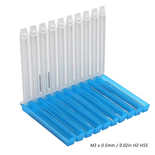 M3 x 0,5 mm/0,02 pol H2 HSS, rosca de mão direita durável de aço de alta velocidade