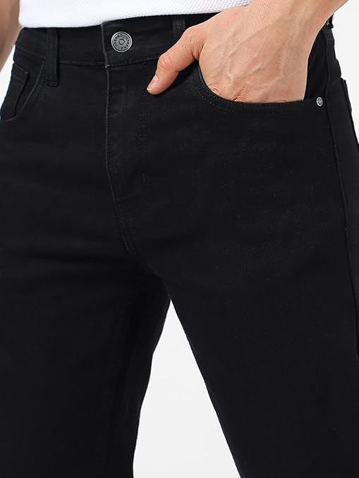 Image of Men's Easy Fit Solid Black Jeans