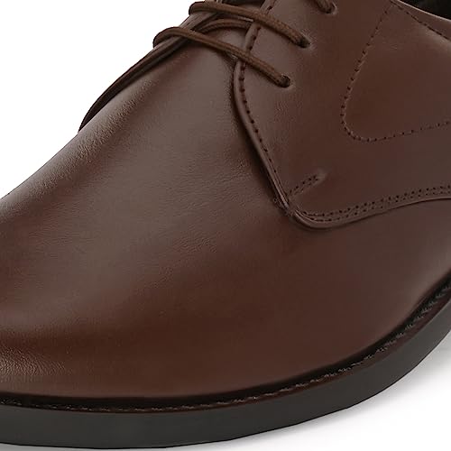 Image of Blue Leather by Centrino Genuine Leather Lace-up Men's Formal Shoe | Stylish with Soft Cushioned Insole | Trendy Lace-Up Design | Durable Leather with Anti-Skid Sole | Perfect for Formal Wear (3901)