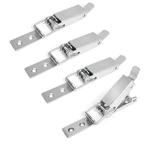 4 stück Spannverschluss Edelstahl, Hebel Verschluss, Kistenverschluß, Kistenverschluss Spannverschluss Eckbefestigung, Toggle Latch, Verstellbar Metall Hebel Verschluss, für Kisten Schrank Schublade