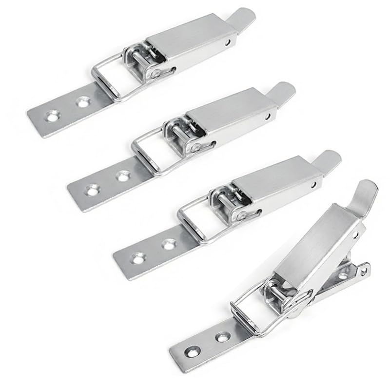 4 stück Spannverschluss Edelstahl Hebel Verschluss Kistenverschluß Kistenverschluss Spannverschluss Eckbefestigung Toggle Latch Verstellbar Metall Hebel Verschluss für Kisten Schrank Schublade