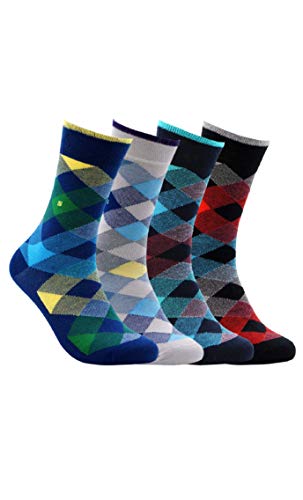 BUHA BAMBOO SOCKS - Mens Bamboo Series - Antibacterial, Scented, Seamless, and Soft Bamboo Socks for Men - MADE IN TURKEY (Small Argyle)