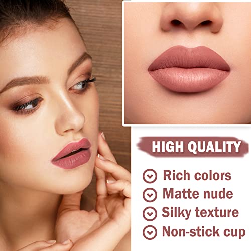 Xingxyuel 3Pcs Nude Lipstick Set Matte Lip Stick Waterproof Long Lasting Lipstick Non-Stick Cup Velvet Lip Gloss Lip Stain Professional Lip Makeup Matte Lipstick Set A #TOP4