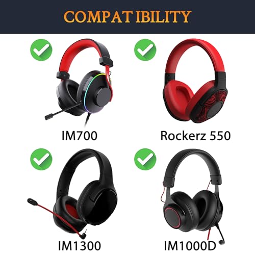 Image of SOULWIT Replacement Earpads for Boat Rockerz 550, Immortal IM 700 /IM1000D /IM 1300 - CG Black