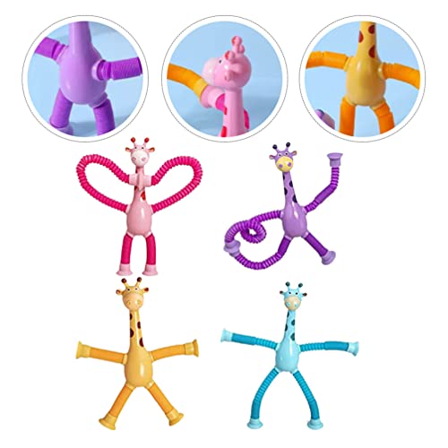 Toyvian 4 Pçs Tubo De Sucção Brinquedos De Girafa Brinquedos Sensoriais Brinquedos Para Crianças Men