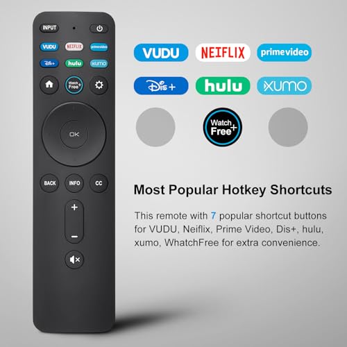 Image of EWO'S Universal Replacement Remote for VIZIO XRT260 4K Smart TV M P V Series, with Buttons for Netflix Disney Prime Video Hulu (No Voice Function)