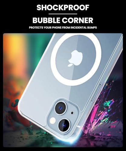 Image of WOW IMAGINE Ultra-Hybrid Back Case Cover for iPhone 13 | Compatible with MagSafe | Drop and Camera Protection | Clear Crystal Back | Shock Proof Mobile Back Case for iPhone 13 (PC+TPU, Transparent)