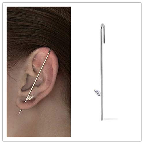Ear Wrap Crawler Hook Pendientes, Pin Vine Wrap Stud, Beauty Stud Cuff...