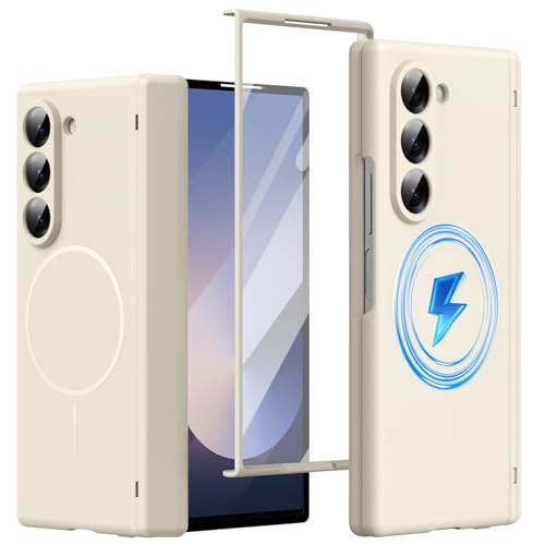 Coque silicone pour Samsung Z Fold6 magnétique blanche antichoc