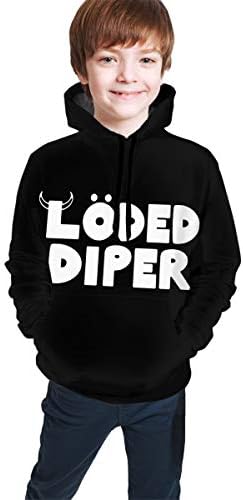 Jieyang Diary of A Wimpy Casual 3D Digital Print Hoodie Shirt Pocket Boy and Girl Teen Hooded Sweate Sweatshirt M(10-12) Black