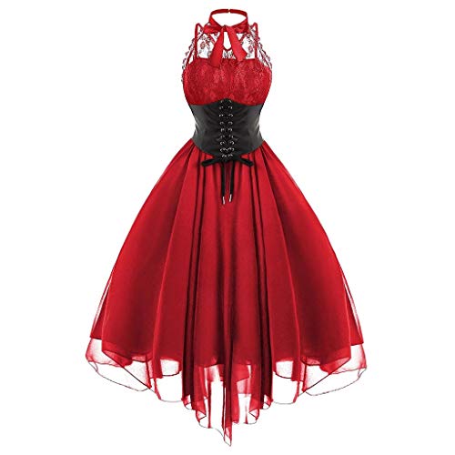 Vestido gótico con cordones para estilizar la figura en Halloween