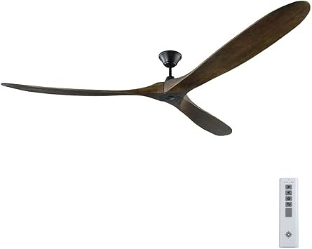 Monte Carlo 3MAVR88AGP Maverick Super Max Energy Star 88'' Outdoor Ceiling Fan with Remote Control, Aged Pewter, 3 Balsa Wood Blades