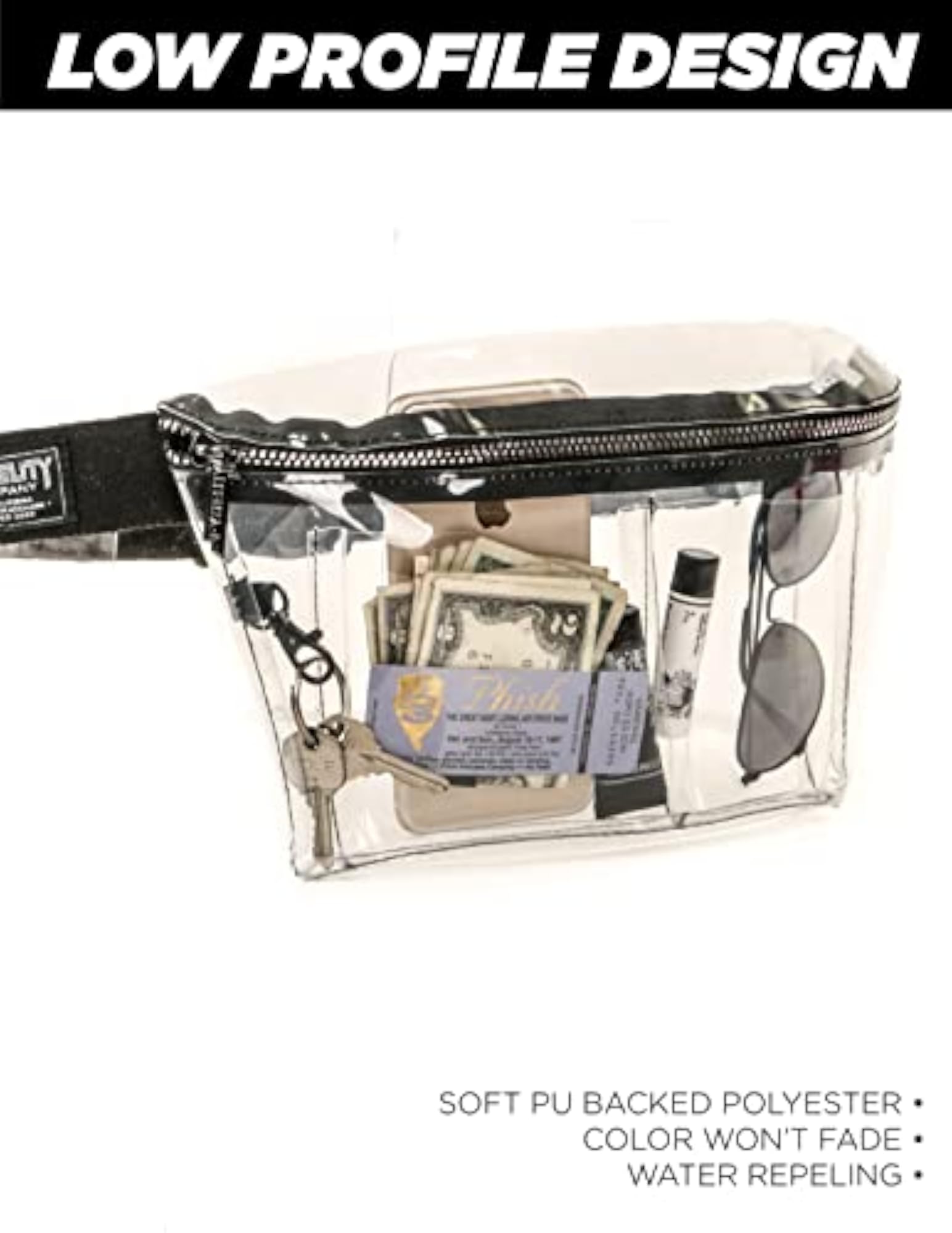 Fanny Pack CRYSTAL Clear Transparent Stadium Ready