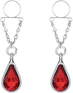 vcmart 2Pcs Fake Nipple Rings Dangle Non Pierced Stainless Steel Faux Body Piercing