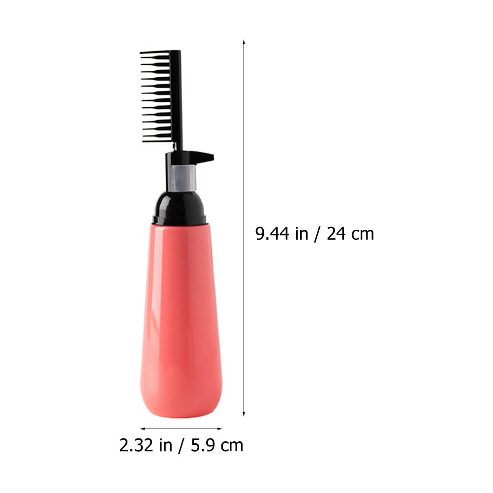 FOMIYES 2pcs Hair Dye Bottle Root Comb Applicator, Plastic Squeeze Bottle for Even Hair Coloring, Red, 130ml & 200ml, Ideal for Home Salon Use
