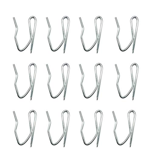 HYHP 100 Pieces Metal Curtain Hooks Curtain Clips Curtain Hooks for Drapes Pin-on Drapery Hooks for Curtains Stainless Steel Hooks (35mm in Length) for Curtains