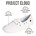 Project Cloud Canvas Sneakers for Women - Memory Foam Slip On Shoes Women Footwear - Lightweight and Non Slip Fashion Sneakers (Seasalt, WHITCVS,8M)