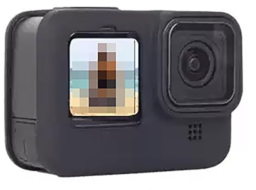 KOOLRIVER・GoPro互換品 Hero 13 Black ケース 耐衝撃 カバー レンズカバー シリコン レンズキャップ付き 紐 ストラップ(ブラック)