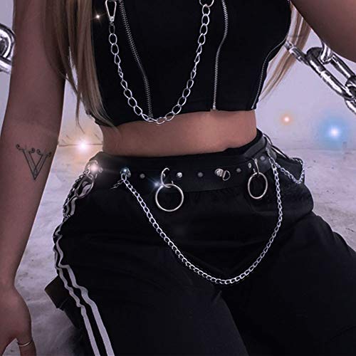MJartoria Punk Faux Leather Waist Chain Belt #TOP28
