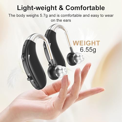 Image of Fastwell F27-2 Unit For Both Ear Rechargeable Hearing Aids for Adults with Hearing Loss, Mild To Moderate, Noise Reduction Ear Machine, (Black-Pair) 1-Year Warranty