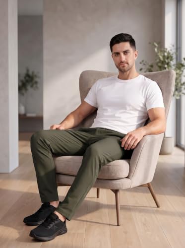 Image of SaintX Men's 4-Way Stretchable Athleisure Pants | Sweat Wicking Fabric | Slim Fit | Active - Sports Wear | Travel, Lounge & Casual Wear | Stylish Back Zipper Pocket | Available in Plus Size (ST06)