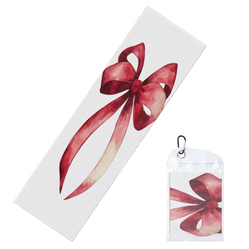 Woshuwo Toallas de enfriamiento de lazo rojo acuarela para cuello y cara, 40 x 12 pulgadas, trapos de sudor fresco, suave, transpirable, toalla de hielo para deportes, yoga, golf, gimnasio