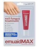 EMUAIDMAX Nail Fungus Treatment Ointment – Powerful Natural Nail & Toenail Fungus Treatment for Resistant Fungal Infections, Reduces Itching & Discomfort, On-The-Go Size, 0.35oz
