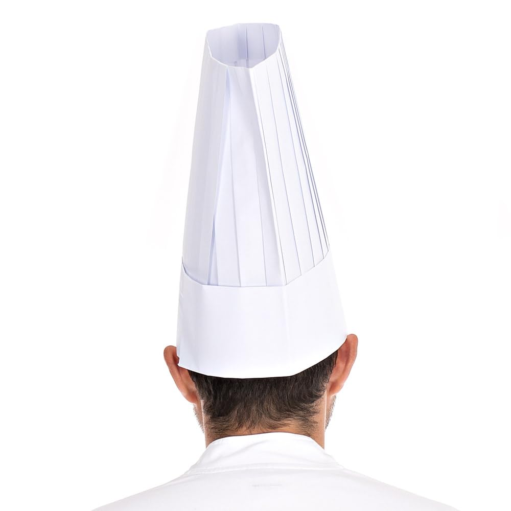 Franz Mensch 250 Stück Hygostar Kochmützen Le Chef | Papier, H: 25cm, weiß, Einheitsgröße, Karton, Kochmütze, Papiermütze, Kopfbedeckung
