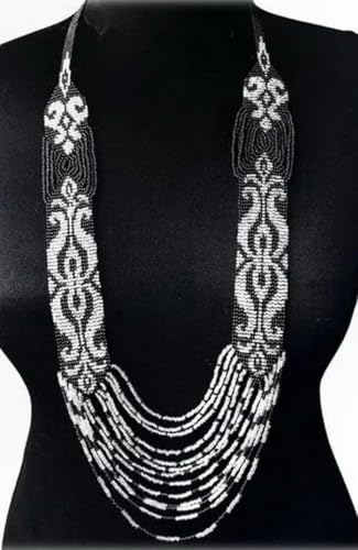 Collier Gerdan ukrainien d'artisanat d'art aux motifs en volutes