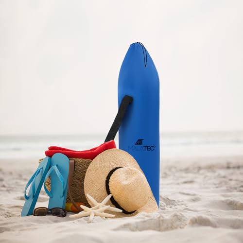 MT MALATEC Strandliege mit Tragetasche Klappbar Belastbar bis 110 kg Wasserdicht Garten Tarasse Strand Camping Stahl Blau 23563