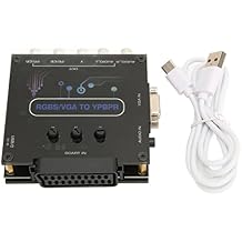 Estink RGBS VGA SCART to YPBPR Converter, Game Screen Color Brightness Adjustable RGBS VGA SCART to YPBPR Component Converter for SFC for for N64 for for for MD