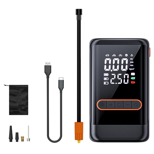 XIASHITTD Tire Inflator Portable Air Compressor for BMW X3 30e M40i M40d X3M iX3, 150 PSI Car Tires Air Pump with Digital Pressure Gauge, LED Light and Auto Shut-Off Function,A USB Connection Model