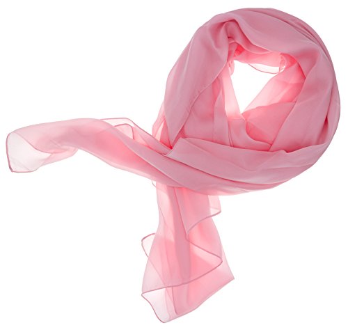 DOLCE ABBRACCIO by RiemTEX ® Schal Damen LADY SUNSHINE Seidentuch Tücher mit hohem Seidenanteil Pashmina Stola in Rosa Tuch Halstuch Kopftuch Damen Seidenschal Elegante Schals (Rosa) Cover