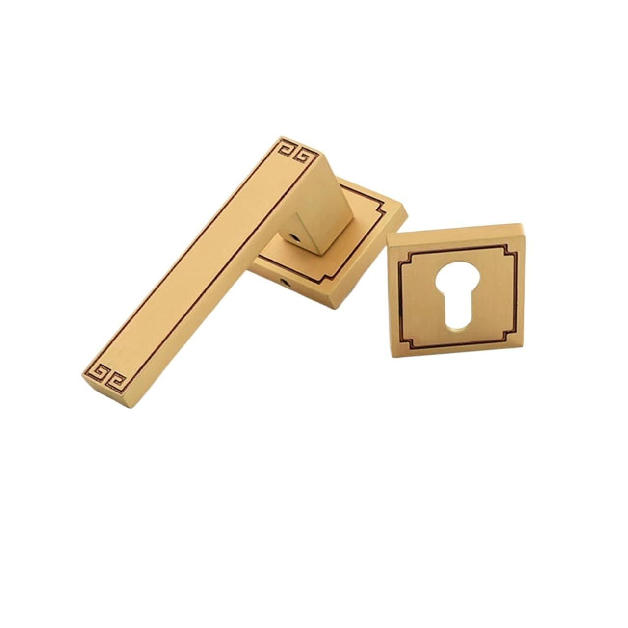 Bsaxithzb Cyan Bronze A Split Wooden Door Lock Indoor Silent Handle Furniture Hardware(Cyan Bronze A)