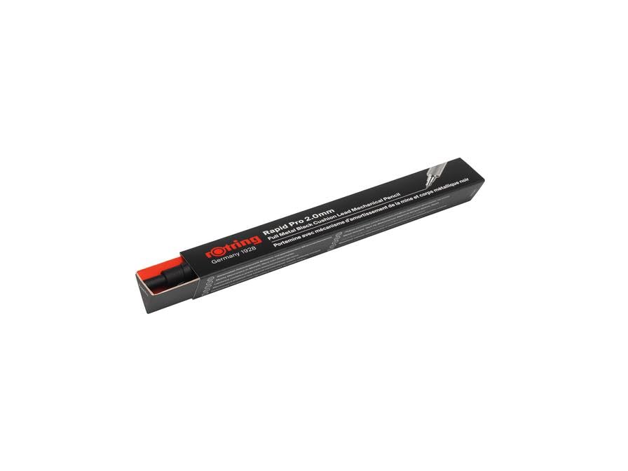 rOtring Rapid Pro Mechanical Pencil | HB 2.0 mm Lead Propelling Pencil | Matte Black Full-Metal Barrel with Velvet Case - Image 3