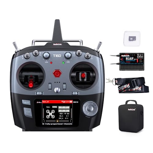 Radiolink T16d Transmisor Rc 16 Canales Receptor Telemetría R16f, Compatible Módulo Largo Alcance Elrs Tbs Crossfire Transmisión De Voz, Para Drones, Aviones, Automóviles Modo 2 Acelerador Izquierdo