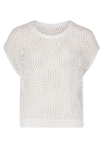 Betty & Co Damen Strickpullunder mit Effektgarn 36, Rohweiß